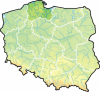 A Pomerániai vajdaság Lengyelország térképén