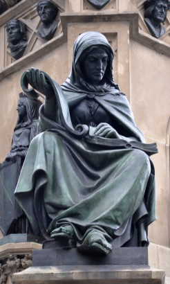 A teológia allegóriája a Gutenberg-emlékművön, Frankfurt am Main