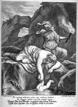 Akhilleuszt anyja a Stüx folyó vizébe mártja, ezáltal sebezhetetlenné válik