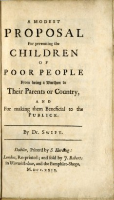 Az Egy szerény javaslat 1729-es kiadása