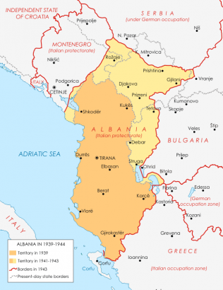 Az olasz uralom alatt naggyá lett Albánia – 1939–1943 (1944)