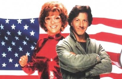 Dustin Hoffman nőként és férfiként a film dvd-borítóján