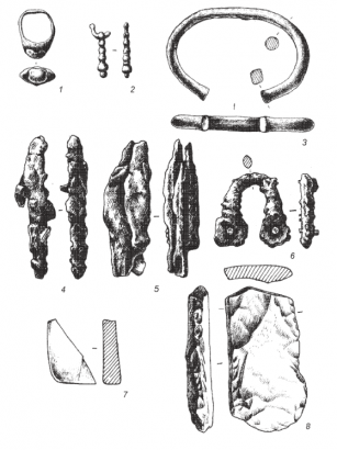 Lebjazsinkai leletek (a harci balta és a zabla nincs a képen)