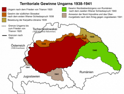Magyarország területi változásai 1938–1941 – köztük az első bécsi döntés eredményei