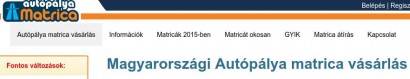Magyarországi Autópálya matrica vásárlás