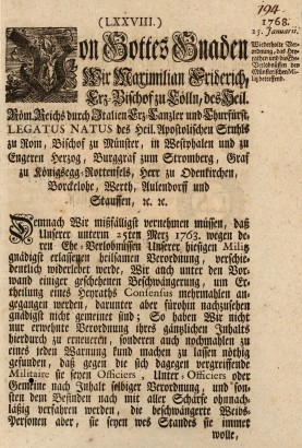 Német nyomtatvány 1768-ból. Jól megfigyelhető a kettősség 