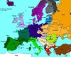 Nyelcsaládok Európában. A nyilak a nyelvjáráskontinuumokat mutatják: ezekben a földrajzi távolsággal változik a nyelvjárások közötti különbség mértéke