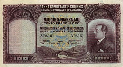 100 albán frank 1926-ból
