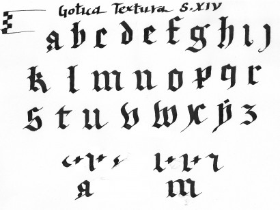 14. századi gótikus ábécé