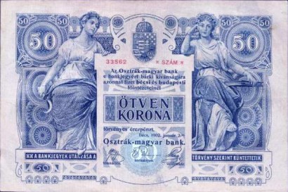 50 koronás bankjegy 1902-ből
