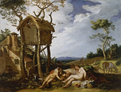 A búza és konkoly példázata; a restség ábrázolása Abraham Bloemaert festményén