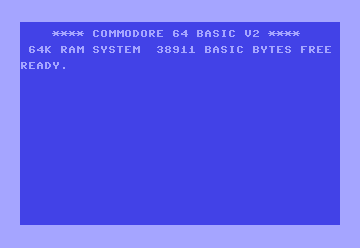 A Commodore 64 bejelentkező képernyője