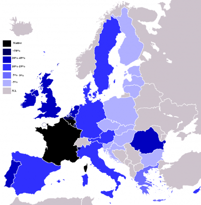 A francia nyelv ismerete az EU-ban