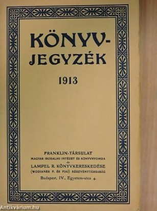 A Franklin és a Lampel közös könyvjegyzéke 1913-ból