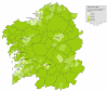  A gallegót első nyelvként használók aránya Galíciában 2001-ben: konzervatív vidék