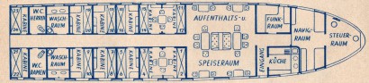 A Graf Zeppelin utaskabinjának alaprajza
