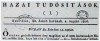 A Hazai Tudósítások fejléce, 1806