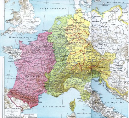 A Karoling Birodalom a 9. század közepén