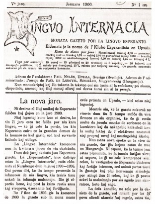A Lingvo Internacia 1900. januári száma
