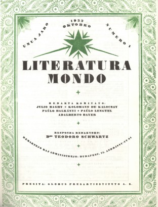 A Literatura Mondo első száma – 1922 októbere