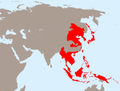 A Nagy Kelet-Ázsiai Közös Jóléti Szféra maximális kiterjedése idején