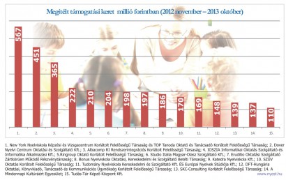 A nagy összegű TÁMOP-keretösszegeket nyert cégek sokak szerint jól járnak majd a nehezített feltételekkel. Nagyításért kattintson a képre!