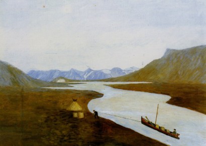 A Nyehvatova-folyó – Tiko Vilka festménye, 1950-es évek