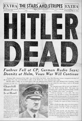 A Stars and Stripes (az amerikai hadsereg lapja) 1945. május 2-i címlapja Hitler haláláról tudósít