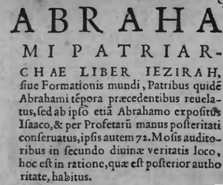 A Széfer Jecirá 1552-es, latin nyelvű kiadása