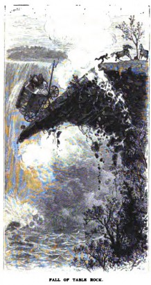 A Table Rock 1850-es leomlásának korabeli ábrázolása