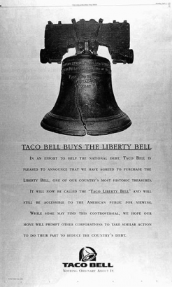 A Taco Liberty Bell – hirdetés a New York Timesban