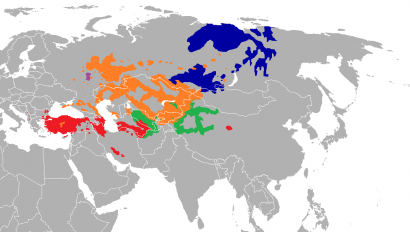 A török nyelvcsalád elterjedése
