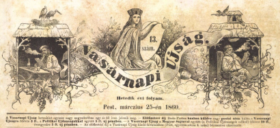 A Vasárnapi Ujság 1860. március 25-i számának fejléce