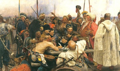 A zapirizzsjai kozákok levelet írnak a török szultánnak – Ilja Repin festménye