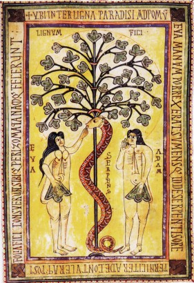 Ádám és Éva, 10. századi kódexillusztráció