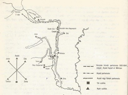 Kurszán, Árpád és az Árpád-fiak folyómenti nomád útvonalai