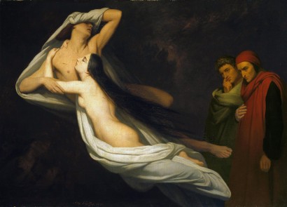 Ary Scheffer: Paolo és Francesca Vergilius és Dante színe előtt