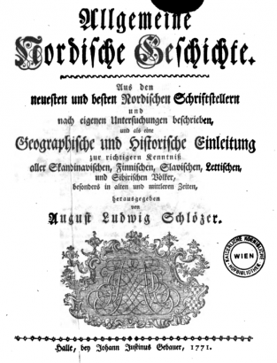 Az Allgemeine Nordische Geschichte címlapja