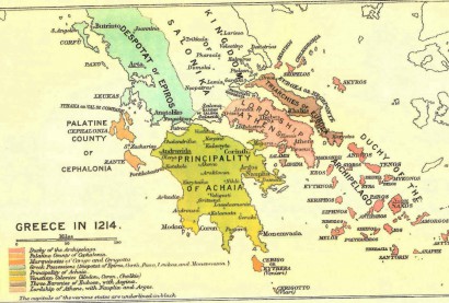Az Athéni Hercegség és tágabb vidéke 1214-ben