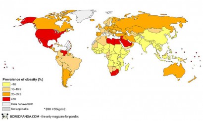 Az elhízás mértéke a világban
