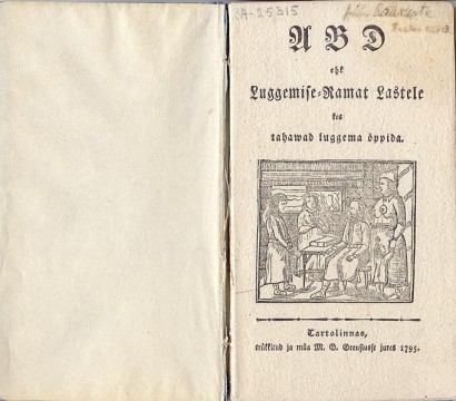 Az első tartui (még kakastalan) ábécéskönyv