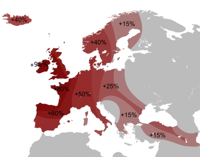 AZ R1b haplocsoport elterjedése