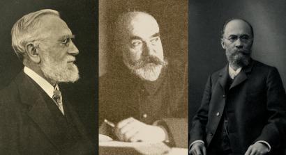 Az újgrammatizmus lipcsei alapítói (August Leskien,  Hermann Osthoff, Karl Brugmann)