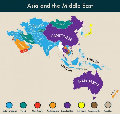 Ázsia és Ausztrália második nyelvei