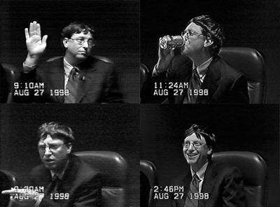 Bill Gates 1998-ban egy amerikai bíróság előtt