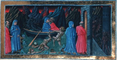 Dante és a haragosokkal a Pokol ötödik körében együtt szenvedő restek