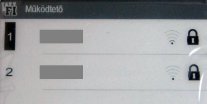 Wi-fi „Működtető” (a hálózatok nevét kitöröltük)