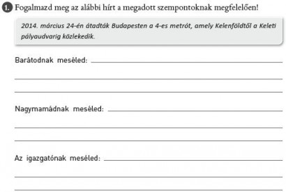 Egy a nyelvészi szempontból mintaértékű feladatok közül