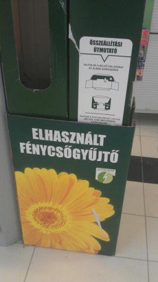 Elhasznált fénycsőgyűjtő