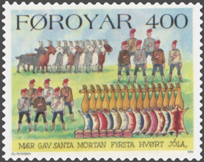 Feröeri bélyeg a dal egy változatának illusztrációjával
